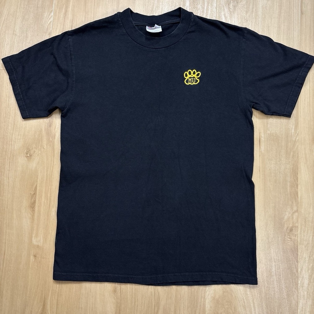 Vintage Mizzou Men's Medium Tshirt University Of Missouri Embroidered Black
